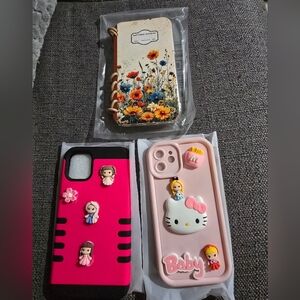 Pink and White Cartoon Character Phone Cases